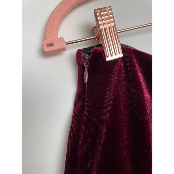 Gianni Bini Womens Maroon Velvet One Shoulder Mini Formal Dress Size Medium - Picture 3 of 7